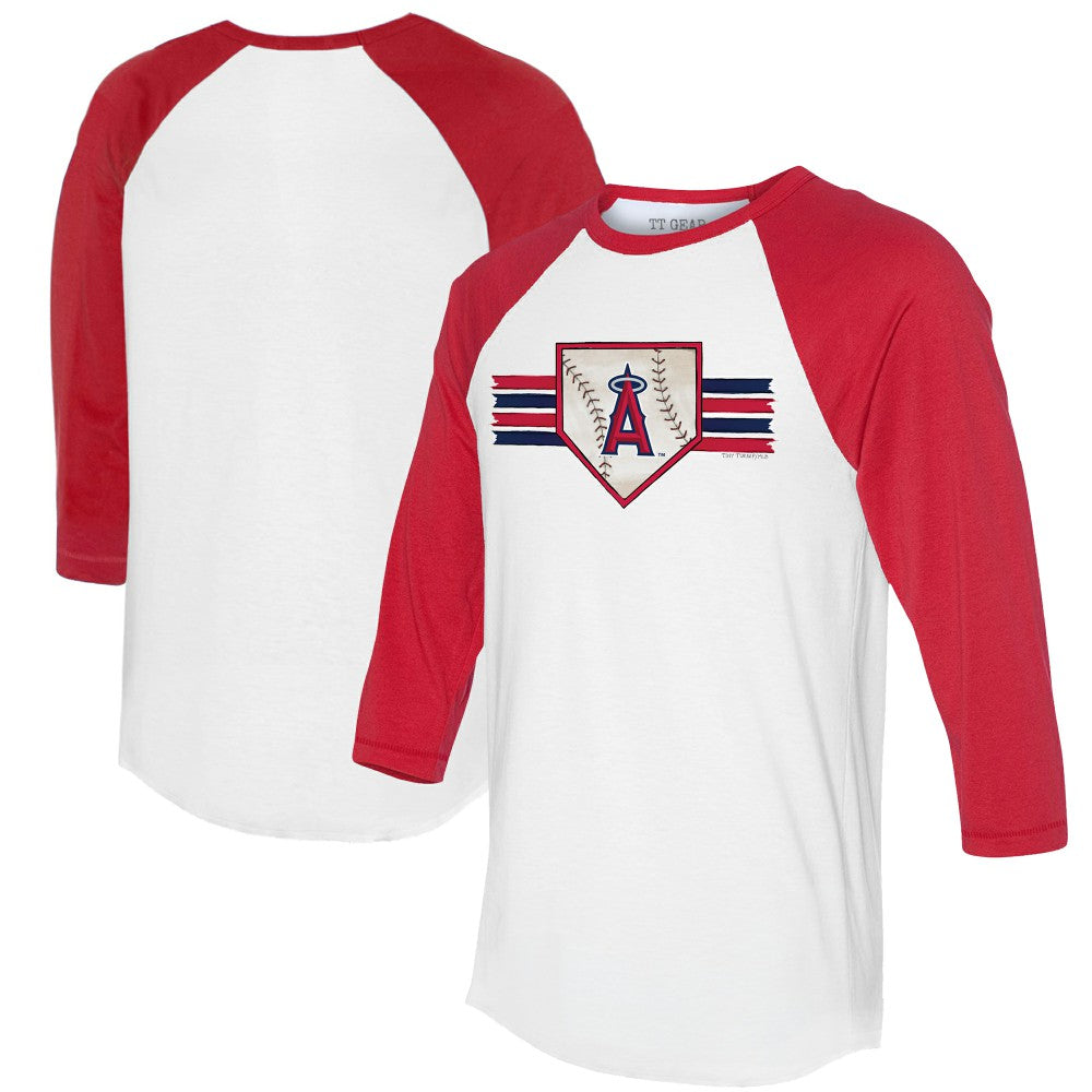 Los Angeles Angels Tiny Turnip Women's Base Stripe 3/4-Sleeve Raglan T-Shirt Near Me
