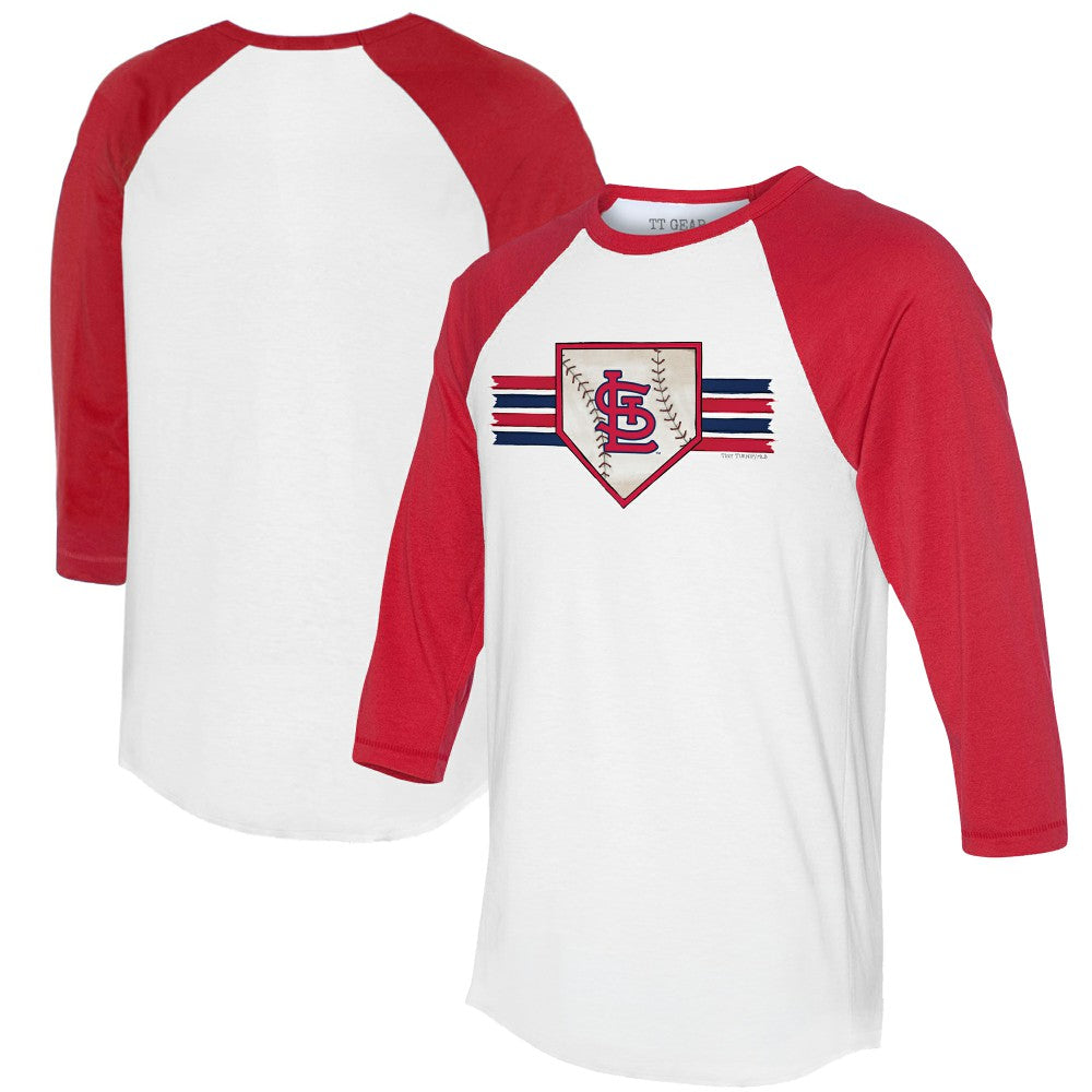 St. Louis Cardinals Tiny Turnip Women's Base Stripe 3/4-Sleeve Raglan T-Shirt discount