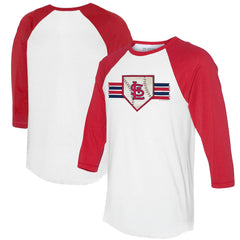 St. Louis Cardinals Tiny Turnip Women's Base Stripe 3/4-Sleeve Raglan T-Shirt discount