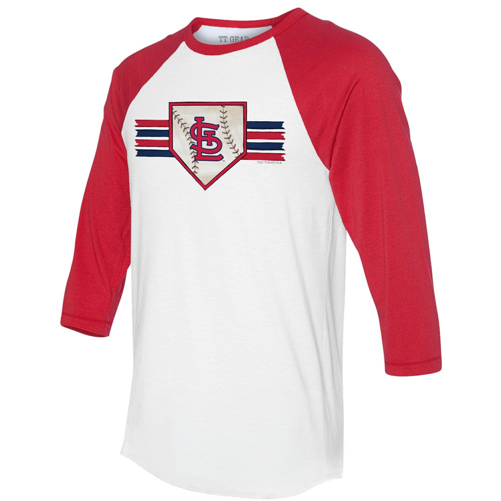 St. Louis Cardinals Tiny Turnip Women's Base Stripe 3/4-Sleeve Raglan T-Shirt discount