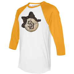 San Diego Padres Tiny Turnip Women's Baseball Bow 3/4-Sleeve Raglan T-Shirt Lifestyle