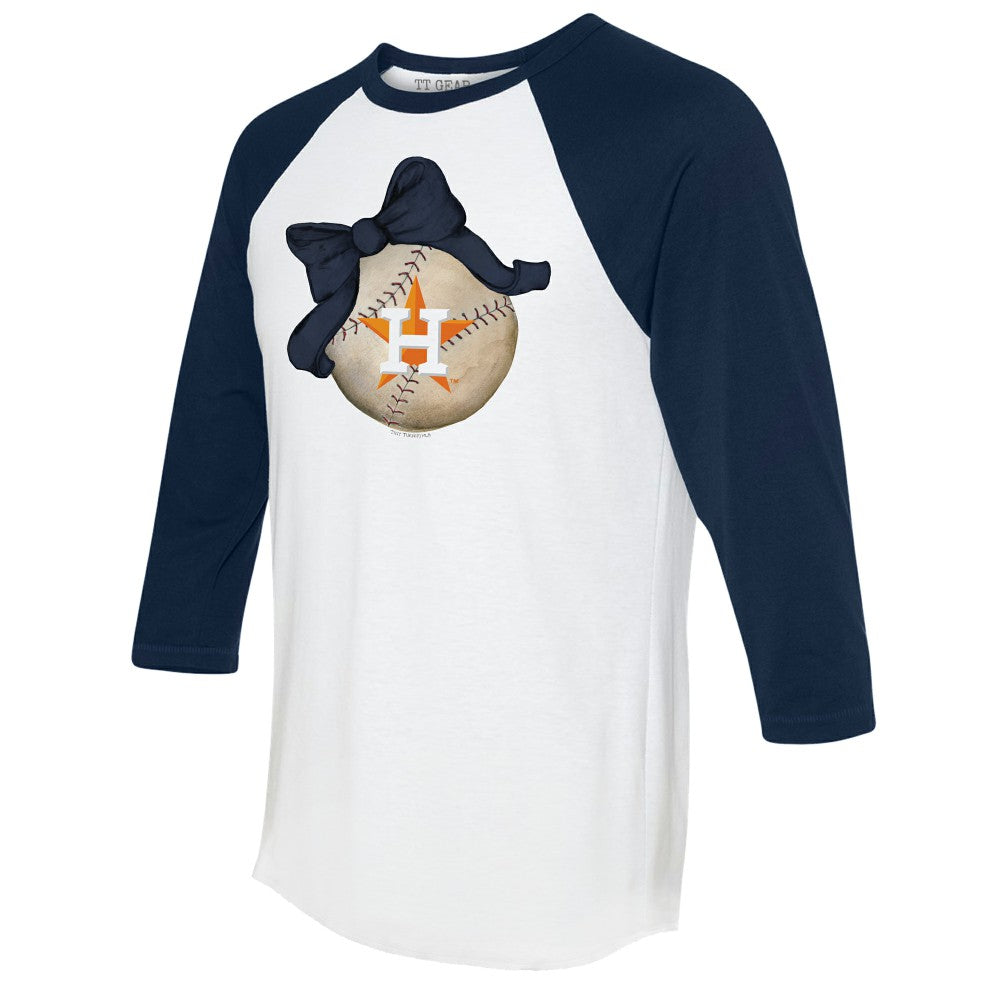 Houston Astros Tiny Turnip Women's Baseball Bow 3/4-Sleeve Raglan T-Shirt for sale