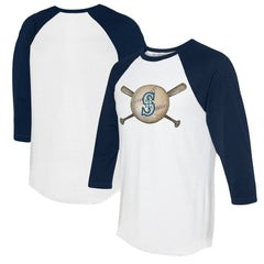 Seattle Mariners Tiny Turnip Women's Baseball Cross Bats 3/4-Sleeve Raglan T-Shirt Lifestyle