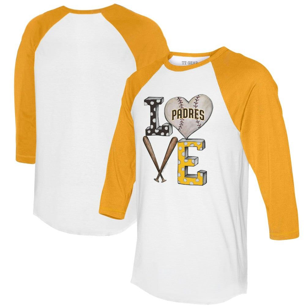 San Diego Padres Tiny Turnip Women's Baseball Love Raglan 3/4-Sleeve T-Shirt Online