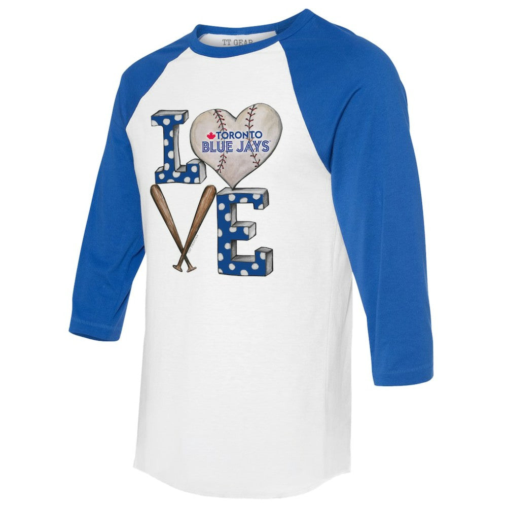 Toronto Blue Jays Tiny Turnip Women's Baseball Love Raglan 3/4-Sleeve T-Shirt Near Me