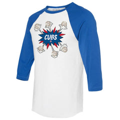 Chicago Cubs Tiny Turnip Women's Baseball Pow 3/4-Sleeve Raglan T-Shirt discount