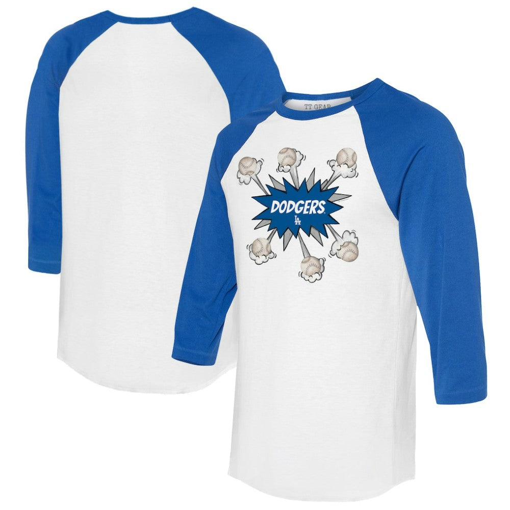 Los Angeles Dodgers Tiny Turnip Women's Baseball Pow 3/4-Sleeve Raglan T-Shirt Lifestyle
