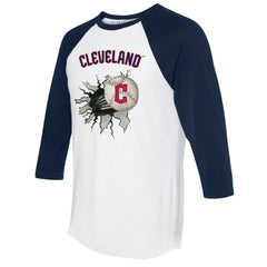 Cleveland Guardians Tiny Turnip Women's Baseball Tear 3/4-Sleeve Raglan T-Shirt discount