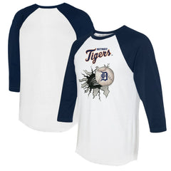 Detroit Tigers Tiny Turnip Women's Baseball Tear 3/4-Sleeve Raglan T-Shirt for sale