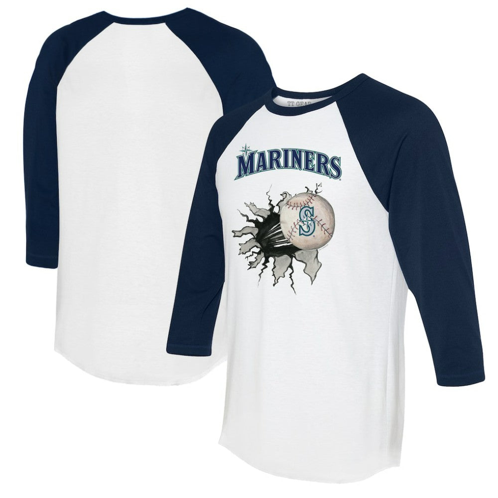 Seattle Mariners Tiny Turnip Women's Baseball Tear 3/4-Sleeve Raglan T-Shirt On Sale