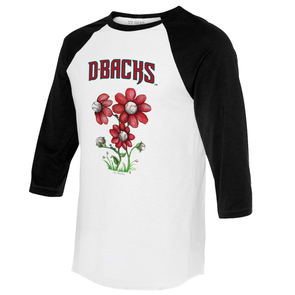 Arizona Diamondbacks Tiny Turnip Women's Blooming Baseballs 3/4-Sleeve Raglan T-Shirt for sale