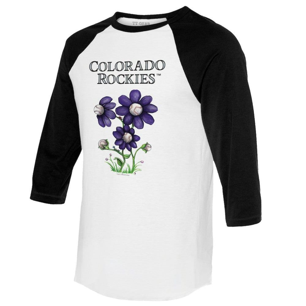 Colorado Rockies Tiny Turnip Women's Blooming Baseballs 3/4-Sleeve Raglan T-Shirt discount