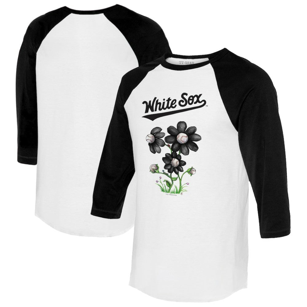 Chicago White Sox Tiny Turnip Women's Blooming Baseballs 3/4-Sleeve Raglan T-Shirt Sale