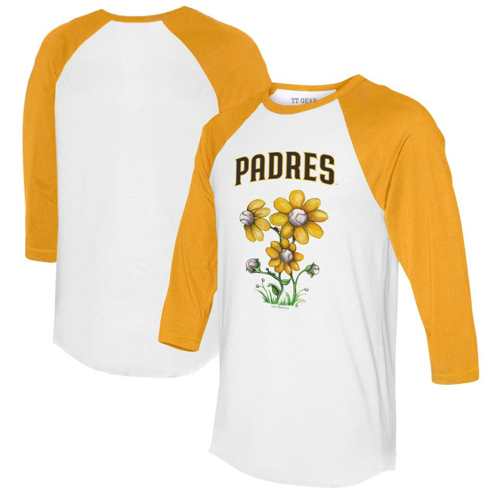 San Diego Padres Tiny Turnip Women's Blooming Baseballs 3/4-Sleeve Raglan T-Shirt Near Me