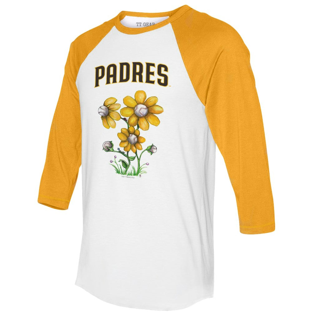 San Diego Padres Tiny Turnip Women's Blooming Baseballs 3/4-Sleeve Raglan T-Shirt Near Me
