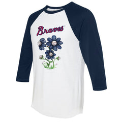 Atlanta Braves Tiny Turnip Women's Blooming Baseballs 3/4-Sleeve Raglan T-Shirt Near Me