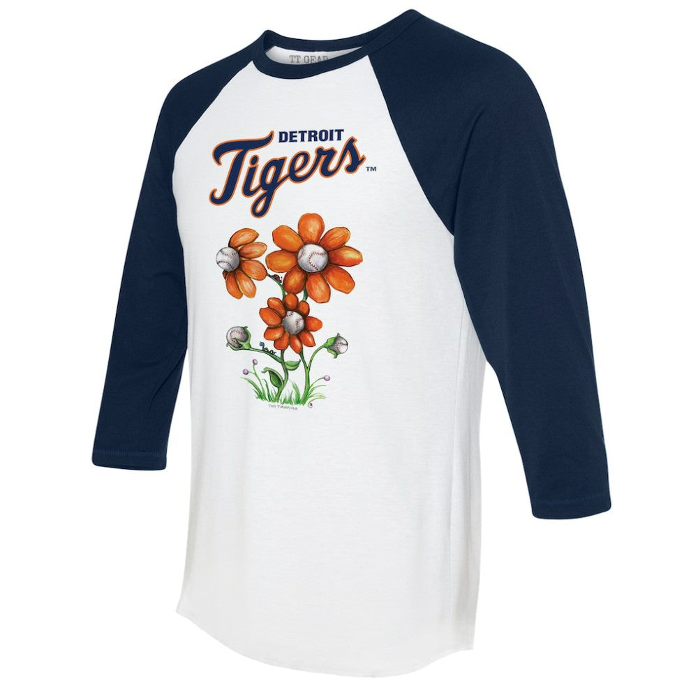 Detroit Tigers Tiny Turnip Women's Blooming Baseballs 3/4-Sleeve Raglan T-Shirt discount