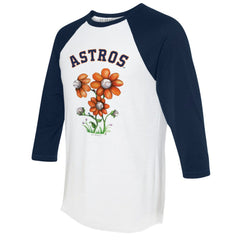 Houston Astros Tiny Turnip Women's Blooming Baseballs 3/4-Sleeve Raglan T-Shirt Near Me