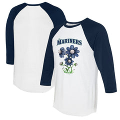 Seattle Mariners Tiny Turnip Women's Blooming Baseballs 3/4-Sleeve Raglan T-Shirt Online