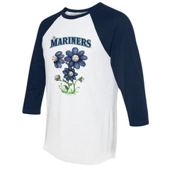 Seattle Mariners Tiny Turnip Women's Blooming Baseballs 3/4-Sleeve Raglan T-Shirt Online