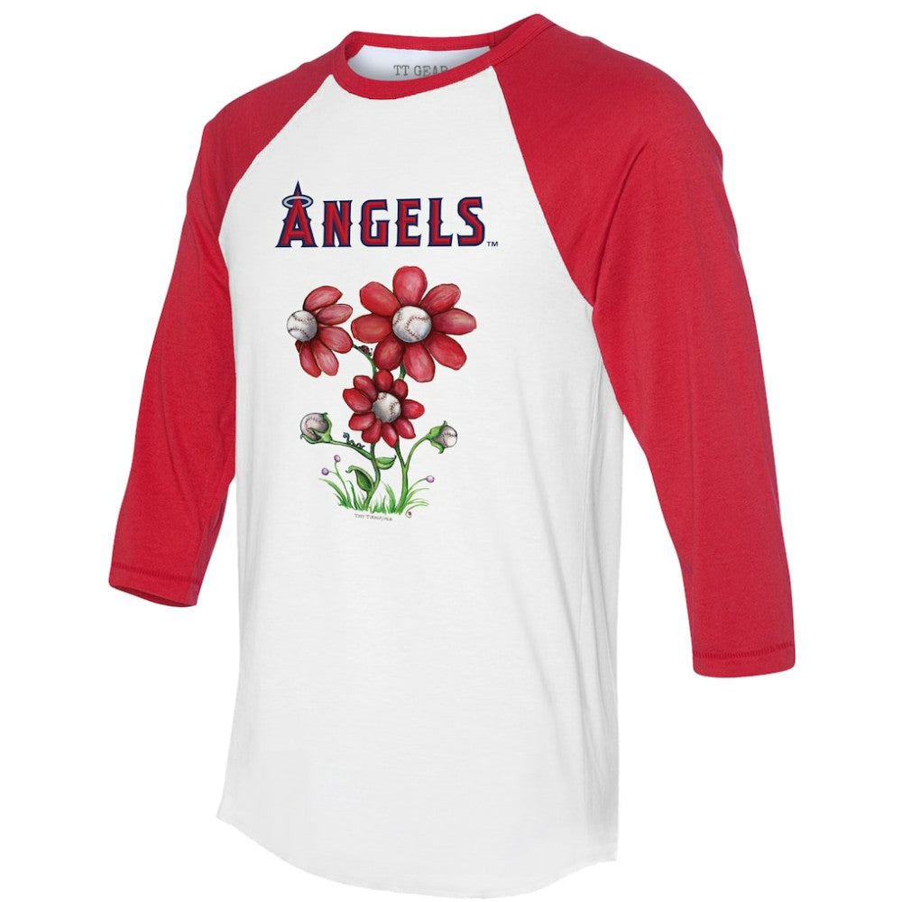 Los Angeles Angels Tiny Turnip Women's Blooming Baseballs 3/4-Sleeve Raglan T-Shirt Near Me