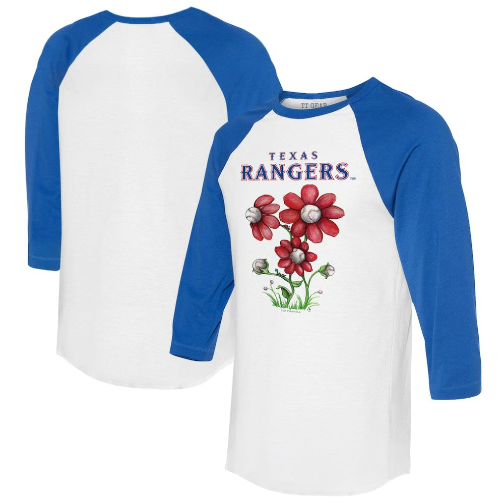 Texas Rangers Tiny Turnip Women's Blooming Baseballs 3/4-Sleeve Raglan T-Shirt Online