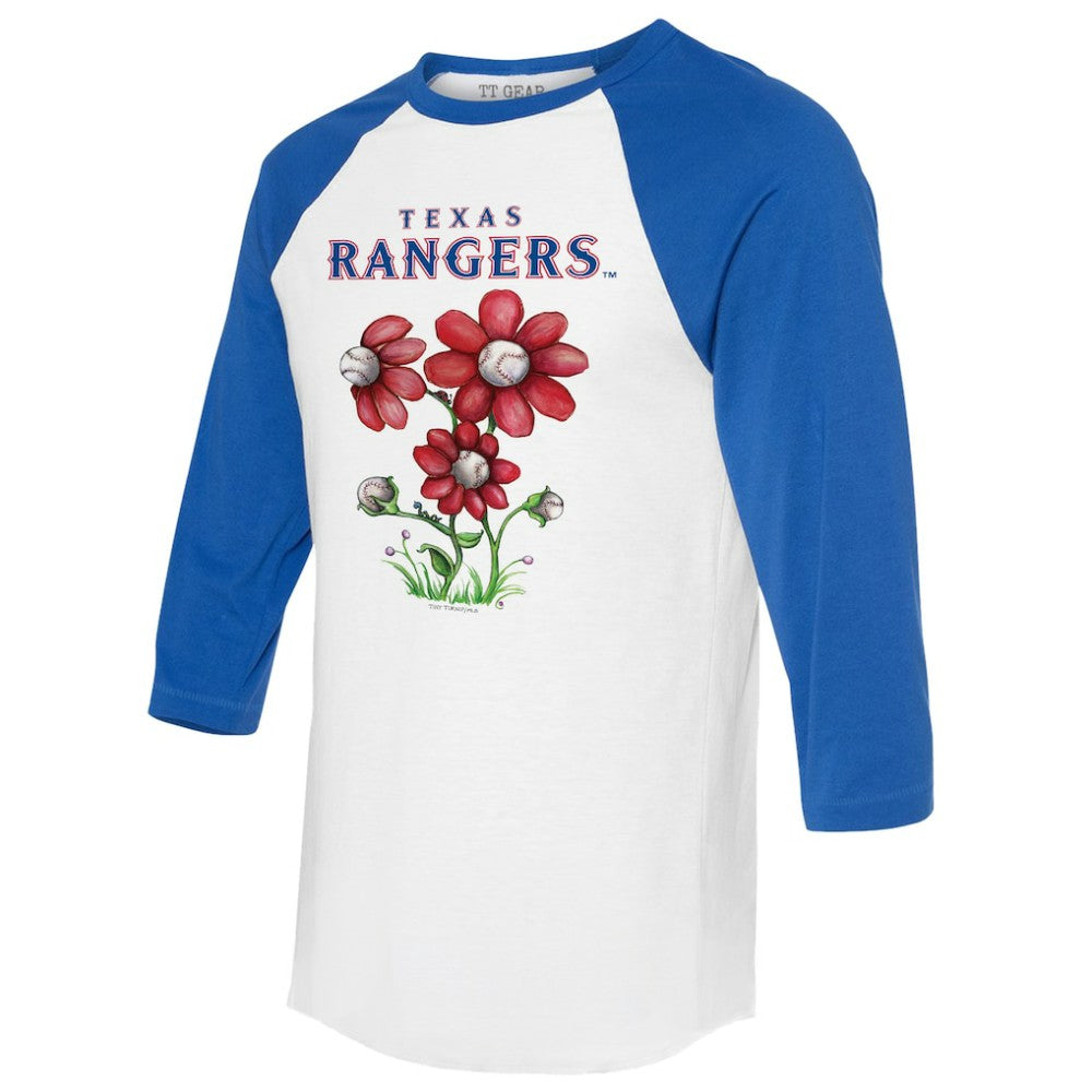 Texas Rangers Tiny Turnip Women's Blooming Baseballs 3/4-Sleeve Raglan T-Shirt Online