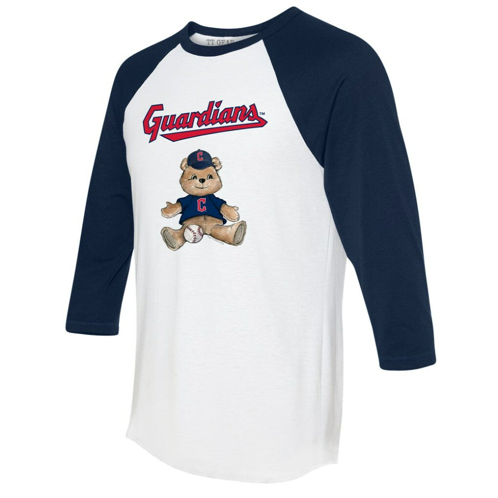 Cleveland Guardians Tiny Turnip Women's Teddy Boy 3/4-Sleeve Raglan T-Shirt Lifestyle