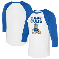 Chicago Cubs Tiny Turnip Women's Teddy Boy 3/4-Sleeve Raglan T-Shirt discount