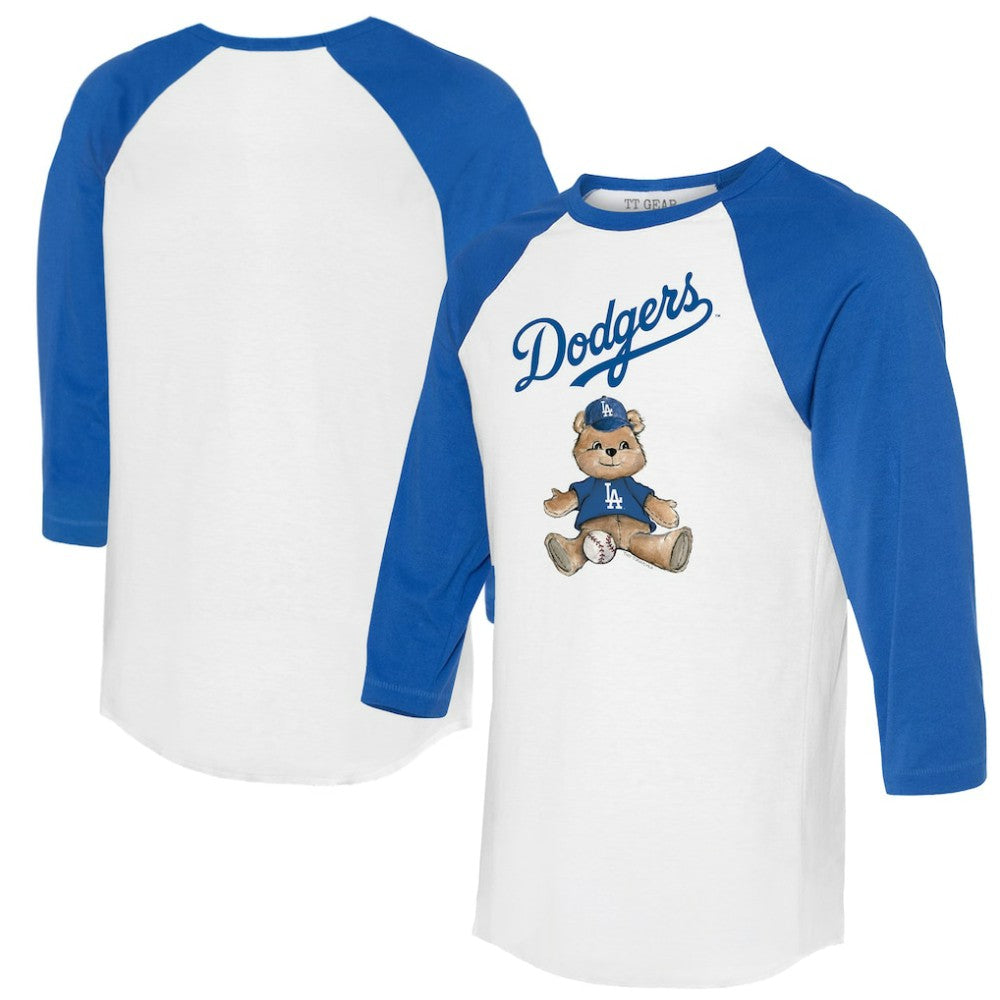Los Angeles Dodgers Tiny Turnip Women's Teddy Boy 3/4-Sleeve Raglan T-Shirt Lifestyle