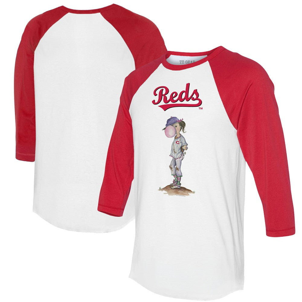 Cincinnati Reds Tiny Turnip Women's Bubbles 3/4-Sleeve Raglan T-Shirt discount