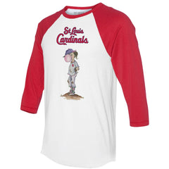 St. Louis Cardinals Tiny Turnip Women's Bubbles 3/4-Sleeve Raglan T-Shirt Lifestyle