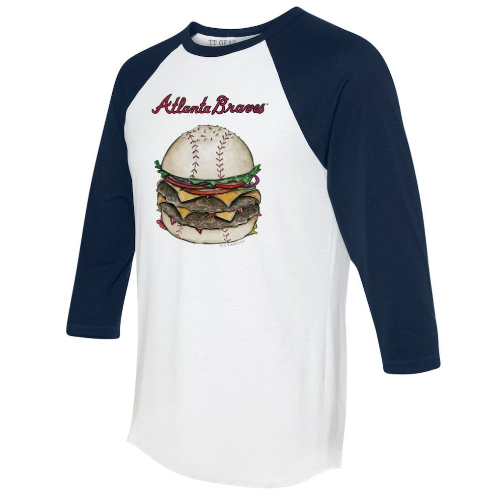 Atlanta Braves Tiny Turnip Women's Burger 3/4-Sleeve Raglan T-Shirt for sale