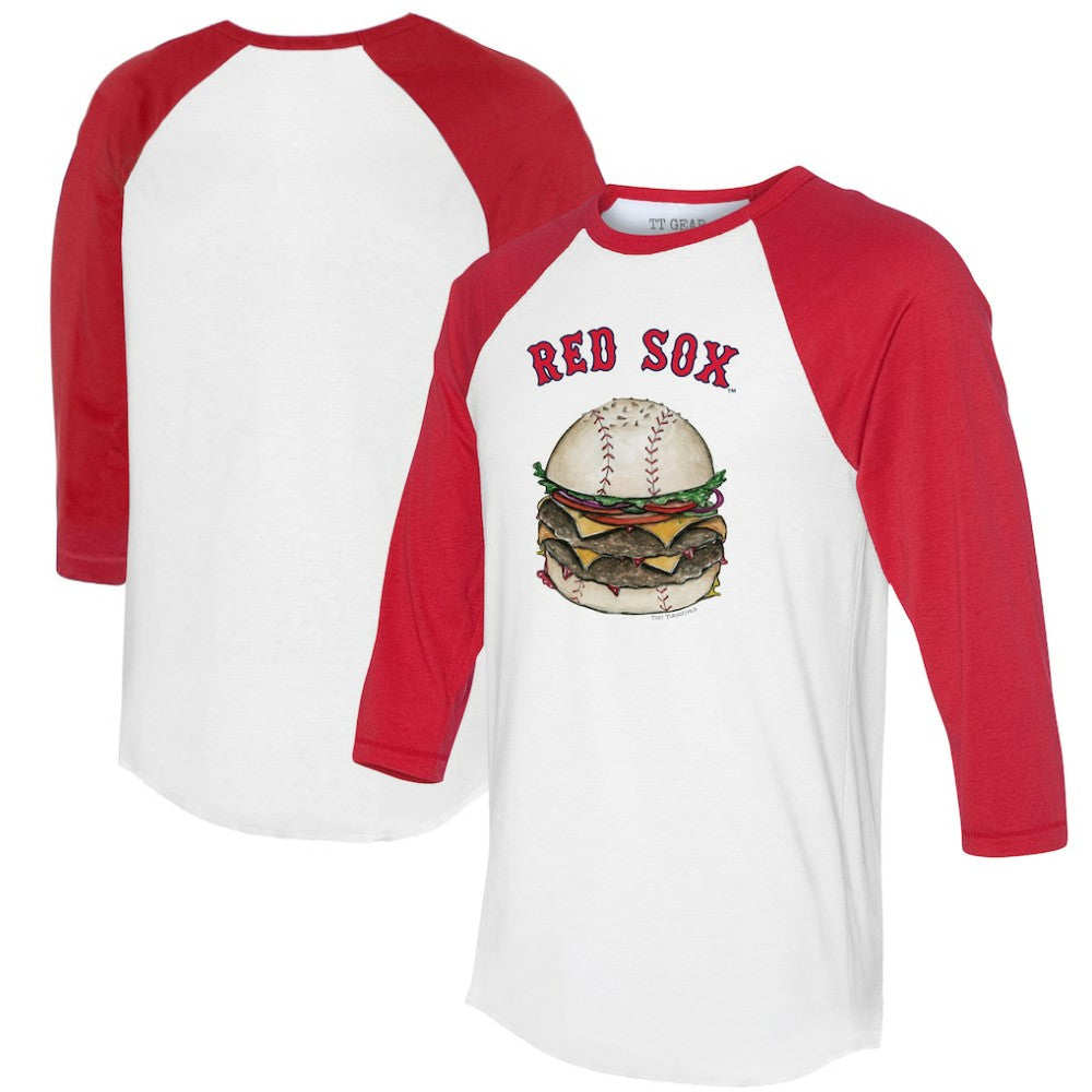 Boston Red Sox Tiny Turnip Women's Burger 3/4-Sleeve Raglan T-Shirt Clearance