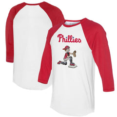 Philadelphia Phillies Tiny Turnip Women's Caleb 3/4-Sleeve Raglan T-Shirt Clearance