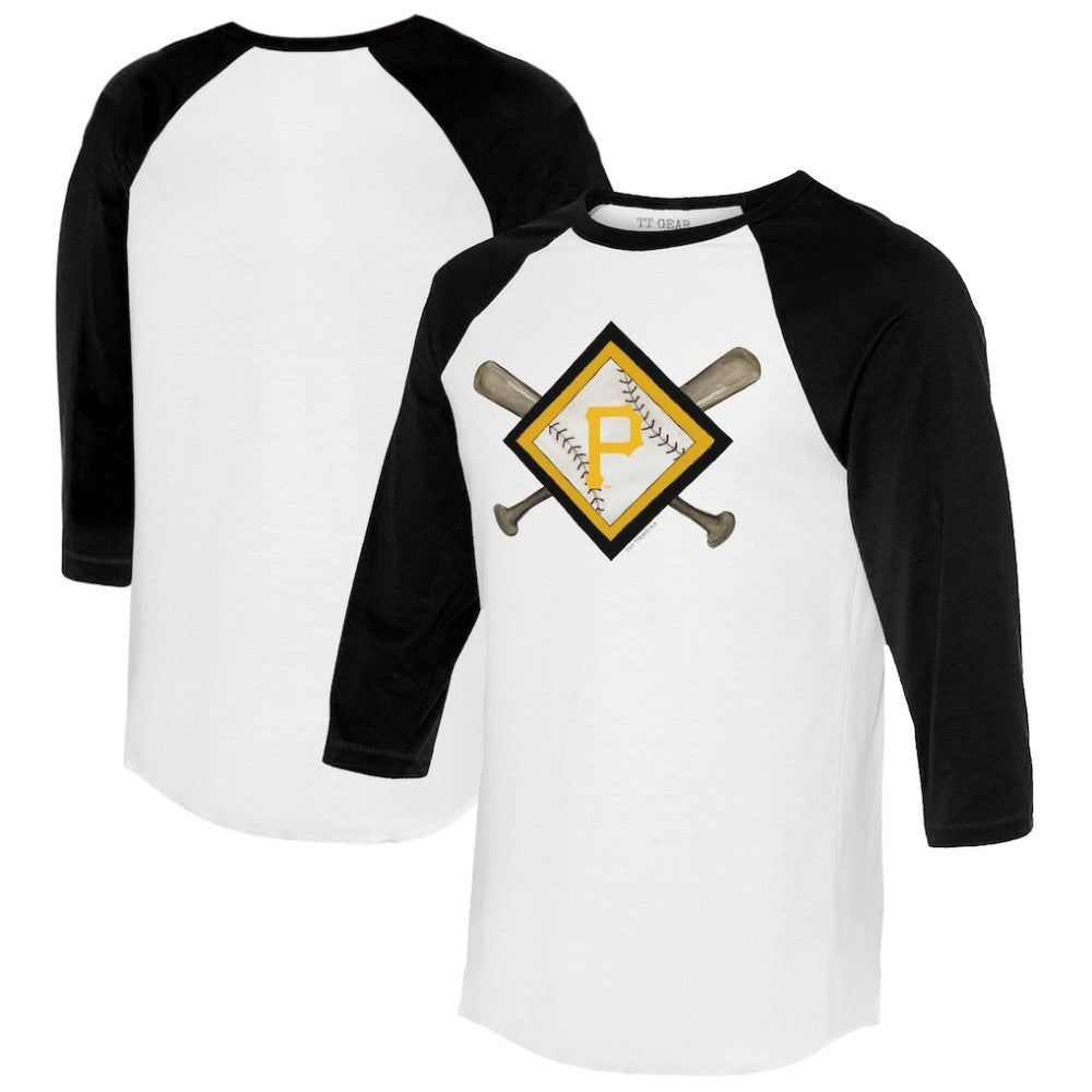Pittsburgh Pirates Tiny Turnip Women's Diamond Cross Bats 3/4-Sleeve Raglan T-Shirt discount