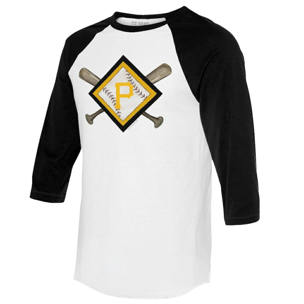 Pittsburgh Pirates Tiny Turnip Women's Diamond Cross Bats 3/4-Sleeve Raglan T-Shirt discount