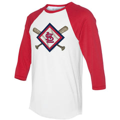 St. Louis Cardinals Tiny Turnip Women's Diamond Cross Bats 3/4-Sleeve Raglan T-Shirt Online