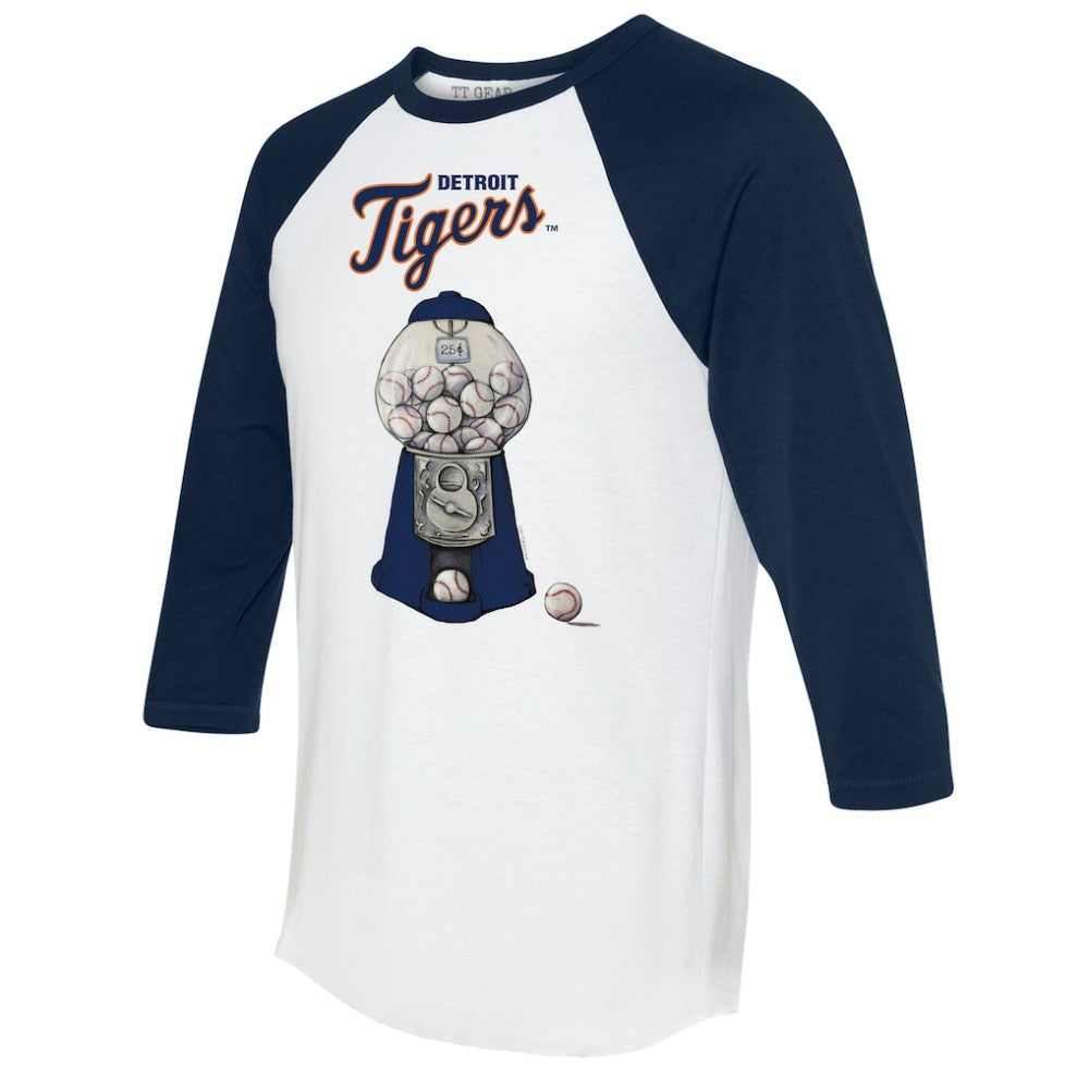 Detroit Tigers Tiny Turnip Women's Gumball Machine 3/4-Sleeve Raglan T-Shirt Clearance