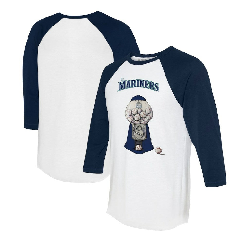 Seattle Mariners Tiny Turnip Women's Gumball Machine 3/4-Sleeve Raglan T-Shirt Clearance