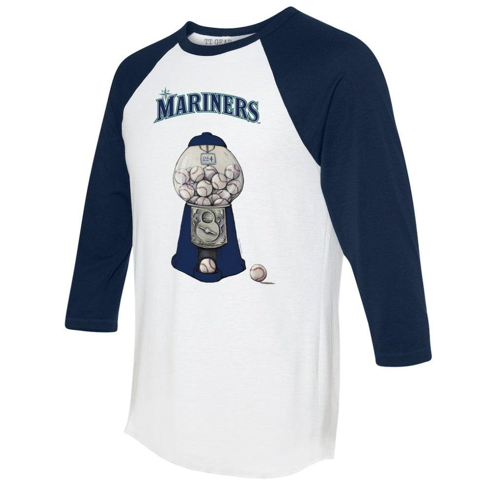Seattle Mariners Tiny Turnip Women's Gumball Machine 3/4-Sleeve Raglan T-Shirt Clearance