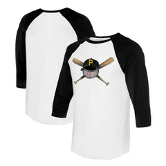 Pittsburgh Pirates Tiny Turnip Women's Hat Crossbats 3/4-Sleeve Raglan T-Shirt On Sale