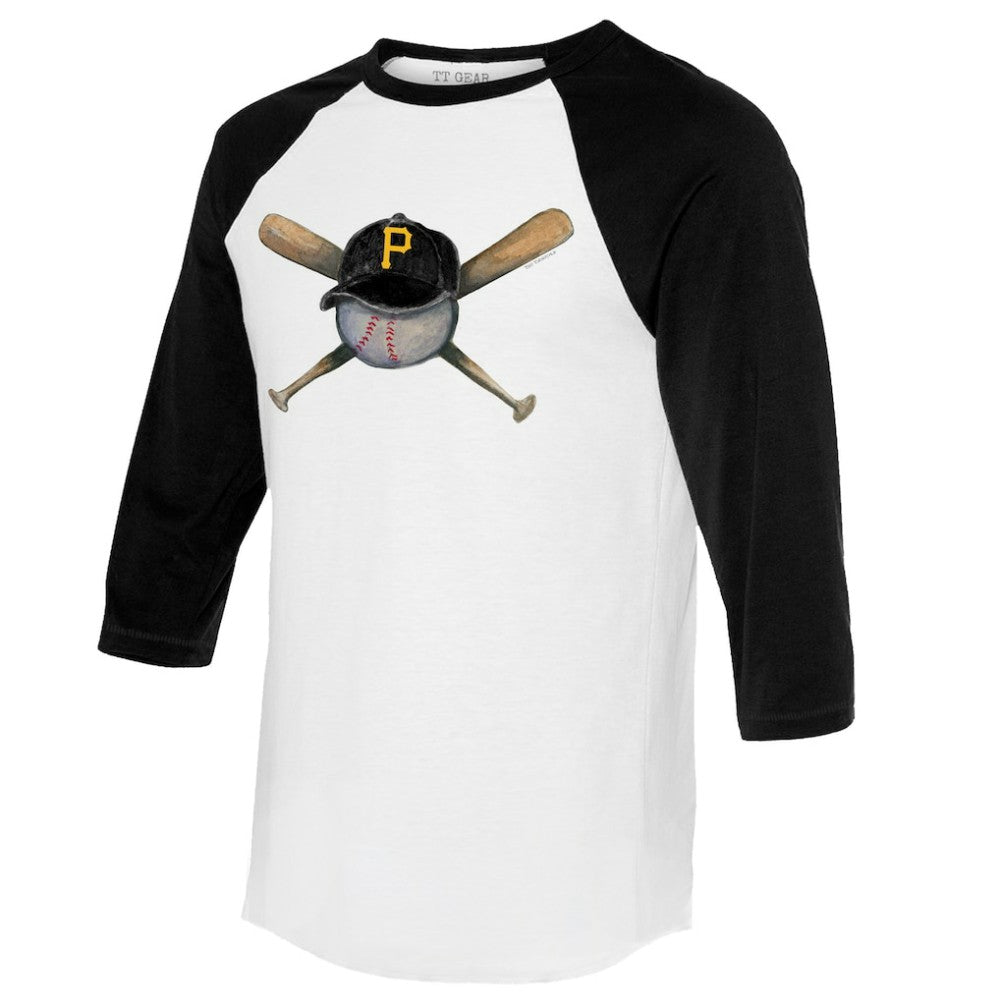 Pittsburgh Pirates Tiny Turnip Women's Hat Crossbats 3/4-Sleeve Raglan T-Shirt On Sale