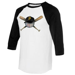 Pittsburgh Pirates Tiny Turnip Women's Hat Crossbats 3/4-Sleeve Raglan T-Shirt On Sale