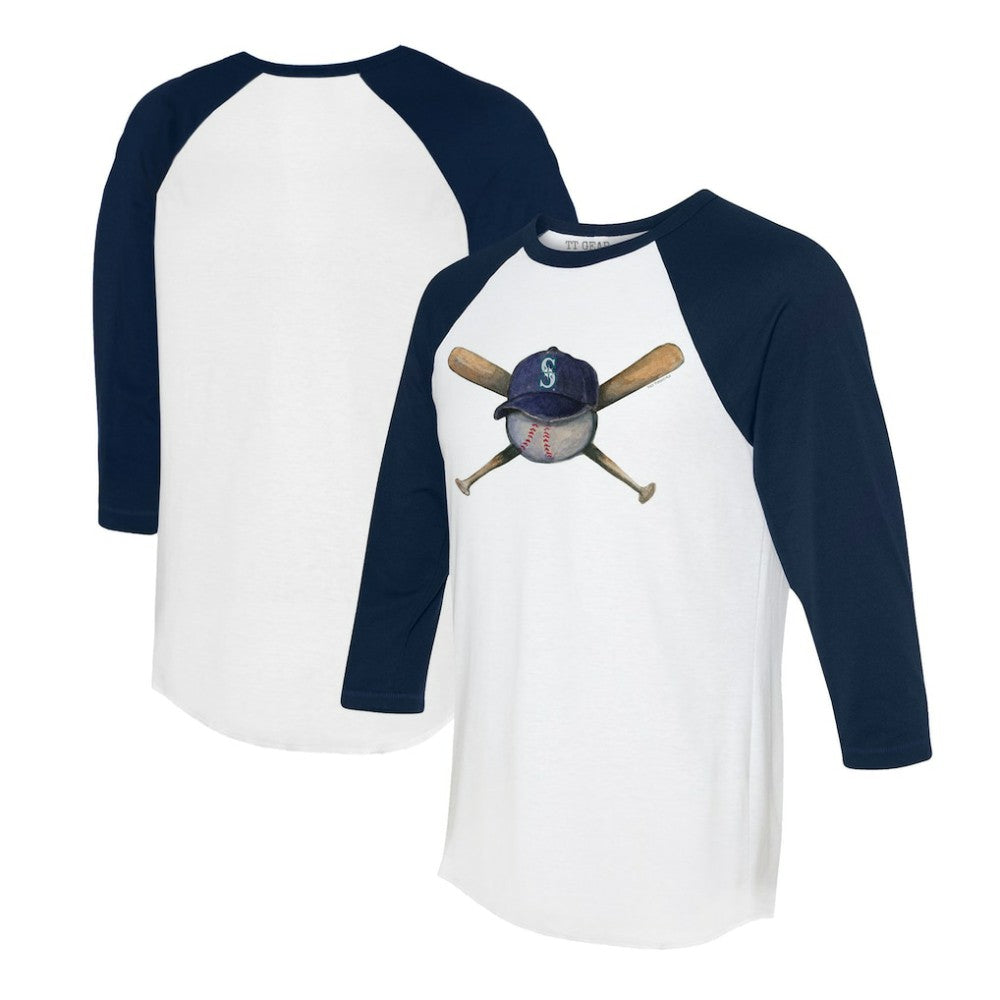 Seattle Mariners Tiny Turnip Women's Hat Crossbats 3/4-Sleeve Raglan T-Shirt Online