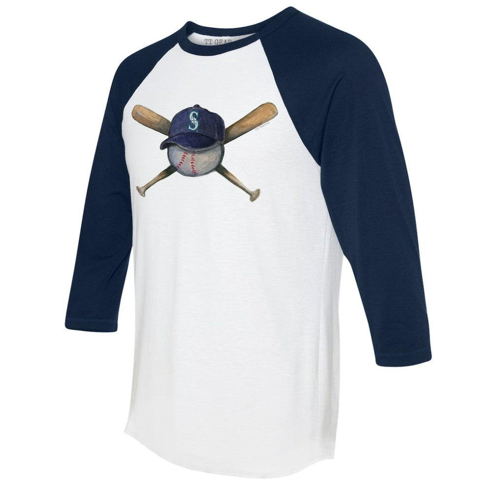 Seattle Mariners Tiny Turnip Women's Hat Crossbats 3/4-Sleeve Raglan T-Shirt Online