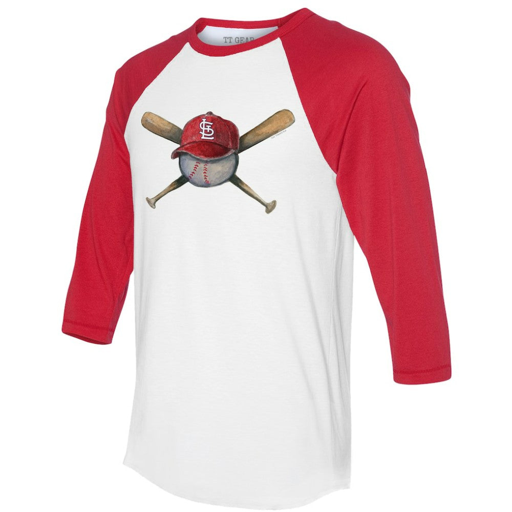 St. Louis Cardinals Tiny Turnip Women's Hat Crossbats 3/4-Sleeve Raglan T-Shirt On Sale