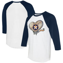 Houston Astros Tiny Turnip Women's Heart Banner 3/4-Sleeve Raglan T-Shirt Sale