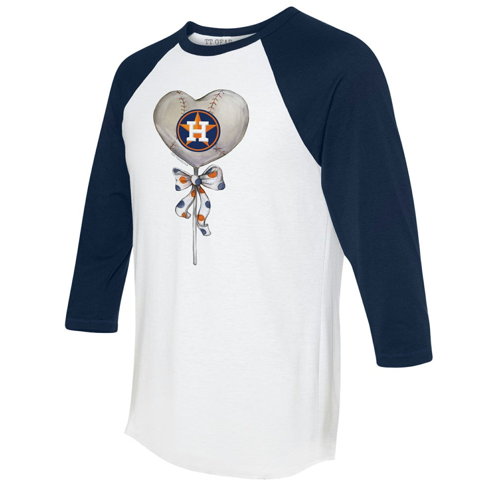 Houston Astros Tiny Turnip Women's Heart Lolly 3/4-Sleeve Raglan T-Shirt Online
