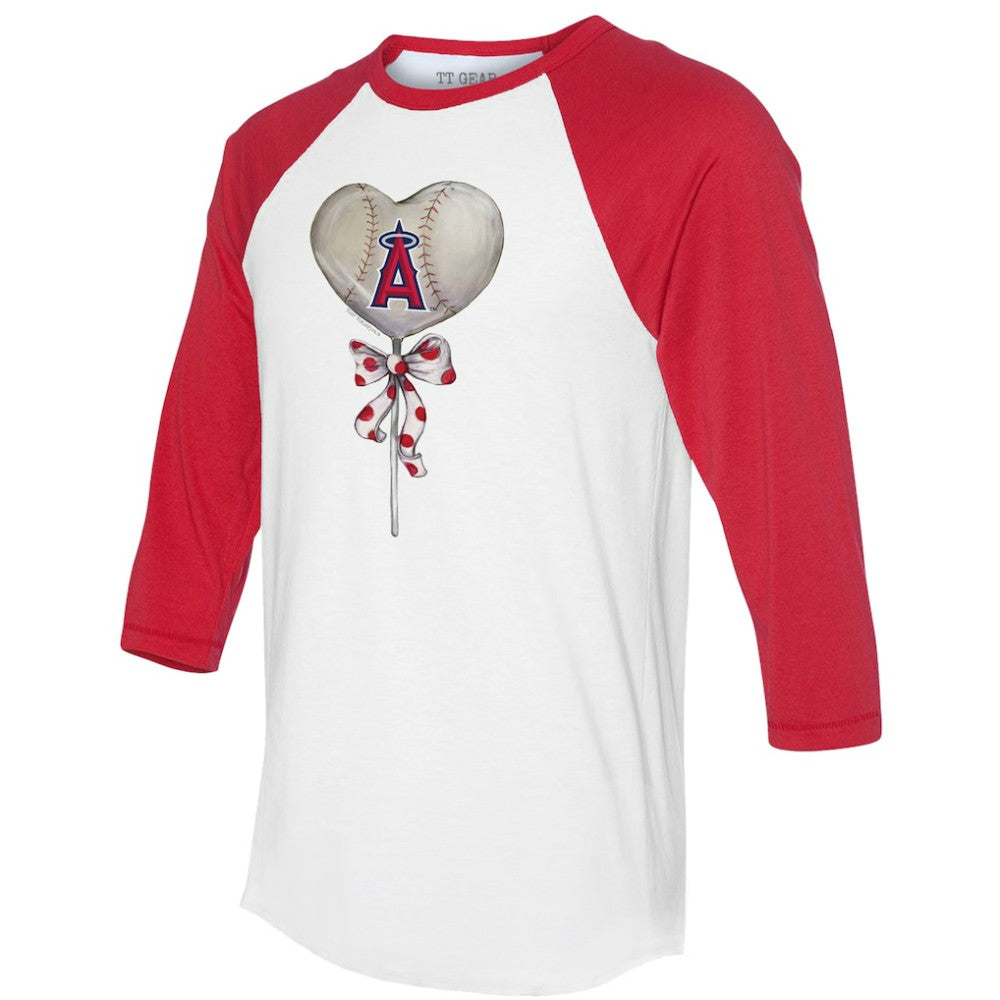 Los Angeles Angels Tiny Turnip Women's Heart Lolly 3/4-Sleeve Raglan T-Shirt Online
